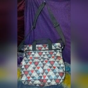 Signature Skip Hop Diaper Bag in Prism Print With Dark Gray Changing Pad 